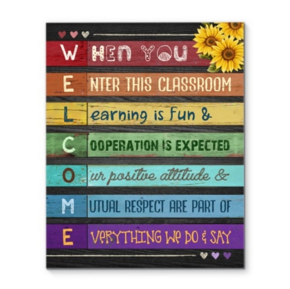 Classroom Learning Poster Wrapped canvas